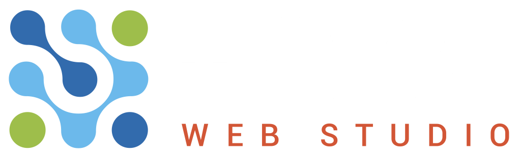 Logo da Agência de Marketing Digital PWI Web Studio, versão negativo
